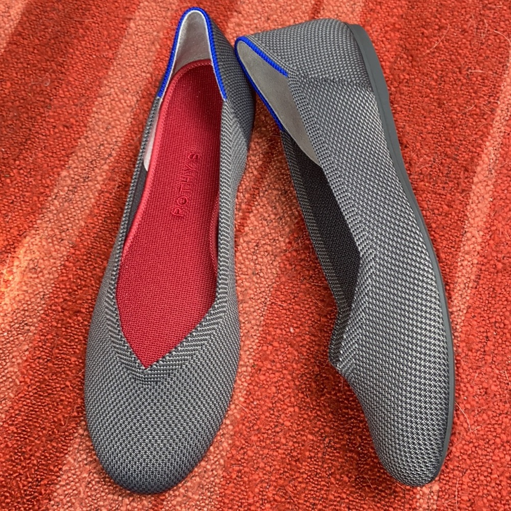 🔥BRAND NEW!!🔥ROTHY’S RARE GREY HOUNDSTOOTH  ROUND TOE FLATS Sz 11